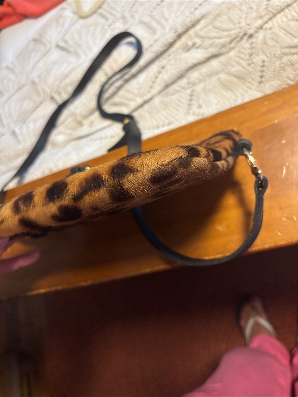 Leopard Print Crossbody Bag in Brown and Black - Picture 3 of 7